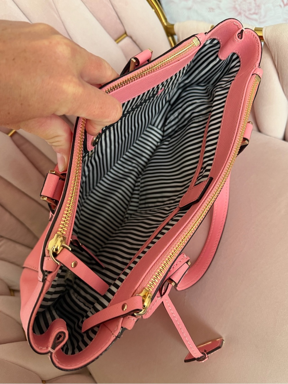 🩷 Kate Spade ♠️ Pink Leather Cameron Street Teagan Satchel - Picture 12 of 16
